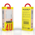 LDNIO A4403 4.4A 4포트 USB 스마트 여행용 충전기, EU 플러그, SAS5293AU, SAS5293EU, SAS5293UK, SAS5293US