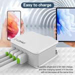 LDNIO A4403 4.4A 4포트 USB 스마트 여행용 충전기, EU 플러그, SAS5293AU, SAS5293EU, SAS5293UK, SAS5293US