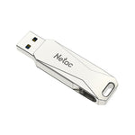Netac U782C 128GB USB-C / Type-C + USB 3.0 360 Degrees Rotation Zinc Alloy Flash Drive OTG U Disk, 128GB
