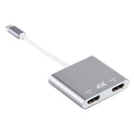4K 울트라 HD 듀얼 HDMI 인터페이스 출력 to USB-C / Type-C 어댑터, 9175B