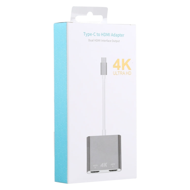 4K 울트라 HD 듀얼 HDMI 인터페이스 출력 to USB-C / Type-C 어댑터, 9175B