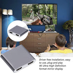 4K 울트라 HD 듀얼 HDMI 인터페이스 출력 to USB-C / Type-C 어댑터, 9175B