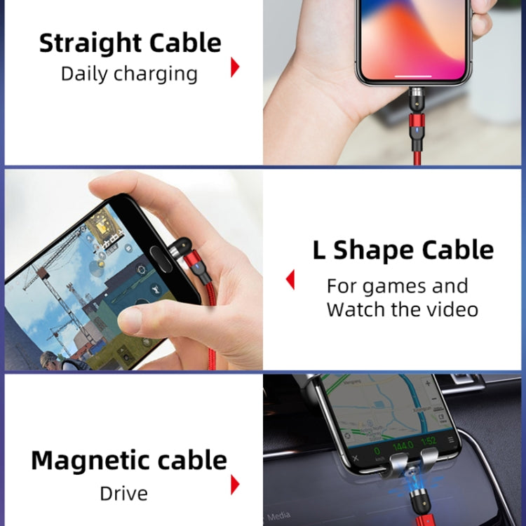 1m 2A 출력 USB to USB-C / Type-C 나일론 꼬임 회전 자석 충전 케이블, 1m Type-C