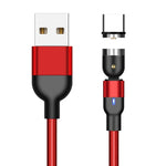 1m 2A Output USB to USB-C / Type-C Nylon Braided Rotate Magnetic Charging Cable, 1m Type-C
