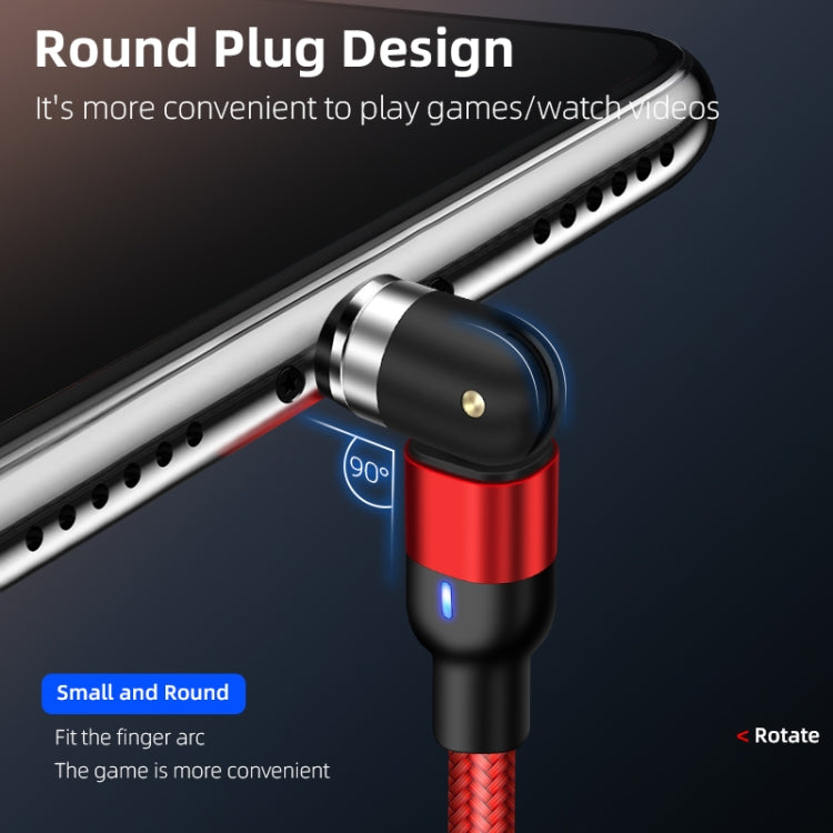 1m 2A Output USB to USB-C / Type-C Nylon Braided Rotate Magnetic Charging Cable, 1m Type-C