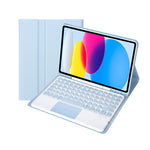 For iPad 11 2025 / 10th Gen 10.9 2022 YA10B-A Lambskin Texture Bluetooth Touch Keyboard Leather Tablet Case with Pen Slot, YA10B-A