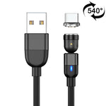 1m 3A 출력 USB to USB-C / Type-C 540도 회전 자석 데이터 동기화 충전 케이블, 1m Type-C