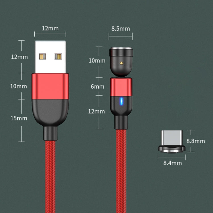 1m 3A 출력 USB to USB-C / Type-C 540도 회전 자석 데이터 동기화 충전 케이블, 1m Type-C