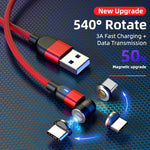 1m 3A 출력 USB to USB-C / Type-C 540도 회전 자석 데이터 동기화 충전 케이블, 1m Type-C