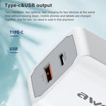 awei PD4 20W PD 타입-C + QC 3.0 USB 인터페이스 고속 충전 여행용 충전기 및 데이터 케이블, EU 플러그