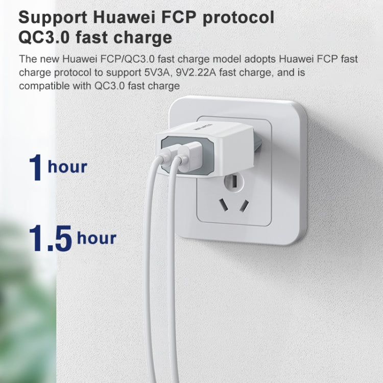 awei PD4 20W PD 타입-C + QC 3.0 USB 인터페이스 고속 충전 여행용 충전기 및 데이터 케이블, EU 플러그