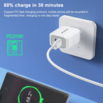 awei PD4 20W PD 타입-C + QC 3.0 USB 인터페이스 고속 충전 여행용 충전기 및 데이터 케이블, EU 플러그