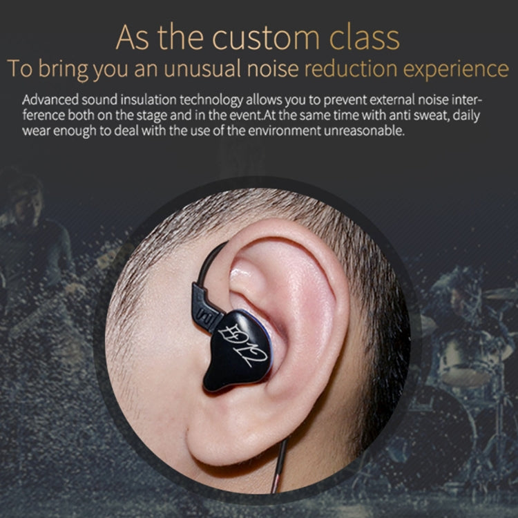 KZ ED12 3.5mm 잭 행잉 이어 스포츠 디자인 인이어 스타일 와이어 컨트롤 이어폰, 케이블 길이: 1.2m, ED12