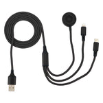 아이폰 / 애플 워치용 3 in 1 8핀 + Type-C / USB-C + 자석 충전 베이스 다기능 충전 케이블, 길이: 1m, 3 in 1