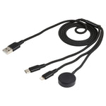 아이폰 / 애플 워치용 3 in 1 8핀 + Type-C / USB-C + 자석 충전 베이스 다기능 충전 케이블, 길이: 1m, 3 in 1