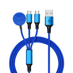 아이폰 / 애플 워치용 3 in 1 8핀 + Type-C / USB-C + 자석 충전 베이스 다기능 충전 케이블, 길이: 1m, 3 in 1
