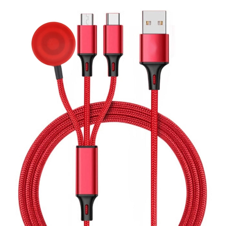 아이폰 / 애플 워치용 3 in 1 8핀 + Type-C / USB-C + 자석 충전 베이스 다기능 충전 케이블, 길이: 1m, 3 in 1