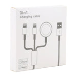아이폰 / 애플 워치용 3 in 1 8핀 + Type-C / USB-C + 자석 충전 베이스 다기능 충전 케이블, 길이: 1m, 3 in 1