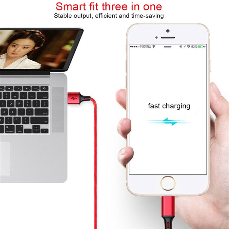 아이폰 / 애플 워치용 3 in 1 8핀 + Type-C / USB-C + 자석 충전 베이스 다기능 충전 케이블, 길이: 1m, 3 in 1