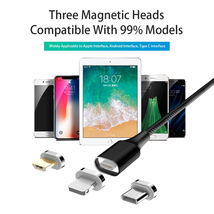 M11 3A USB to Micro USB Nylon Braided Magnetic Data Cable, Cable Length: 2m, Micro USB