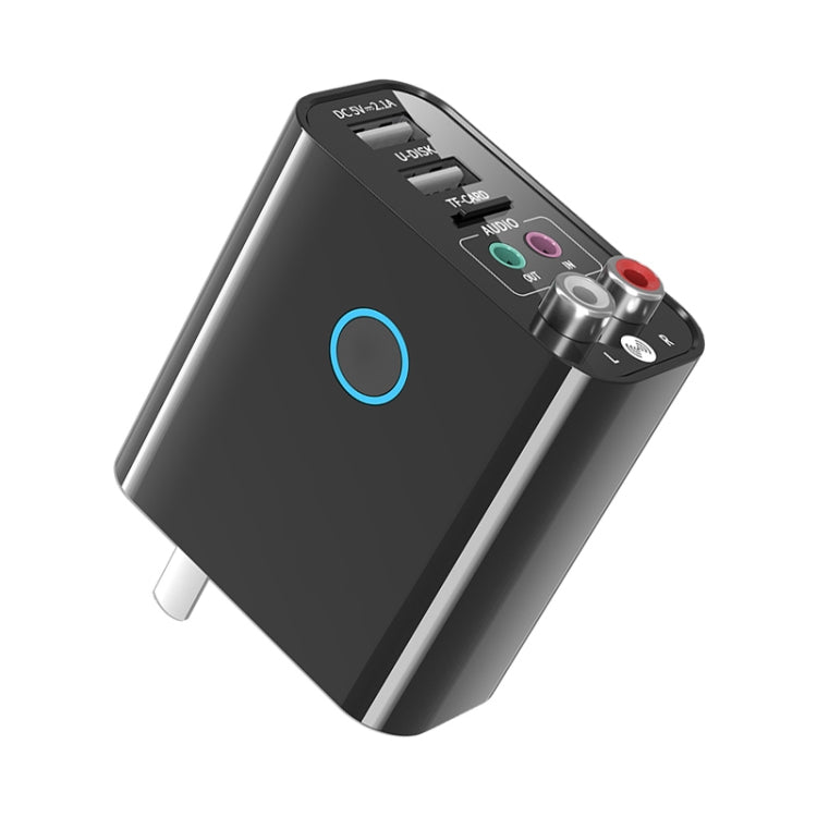 K16 2-in-1 3.5mm AUX + RAC 듀얼 출력 플러그인 블루투스 5.0 오디오 송수신기 리모컨 포함, CN 플러그, CN 플러그