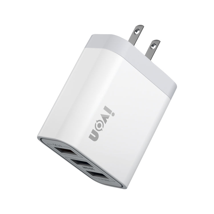 IVON AD37 5A QC 3.0 3포트 USB 여행용 충전기, 미국 플러그, AD37