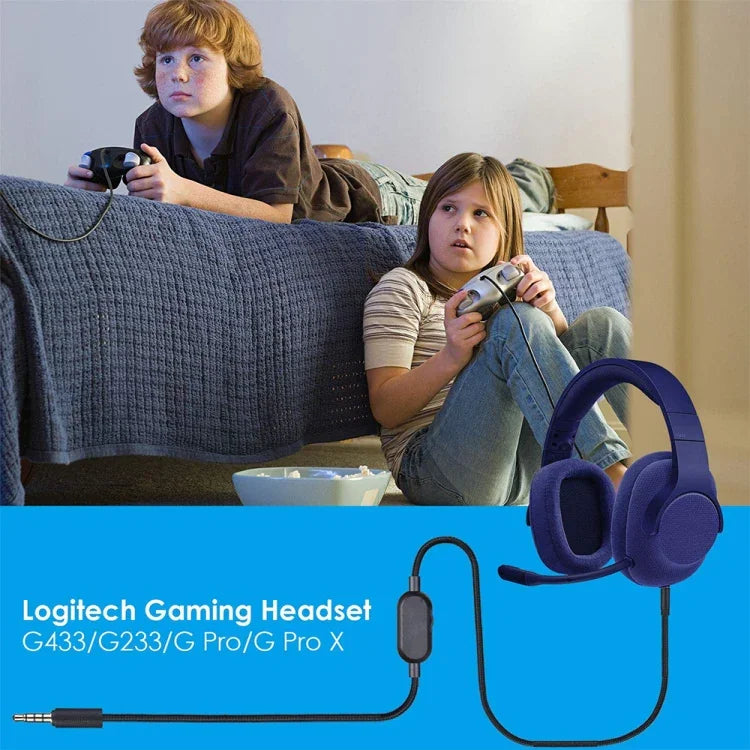 ZS0159 Logitech G433 / G233 / G Pro / G Pro X용 3.5mm 남성-남성 게이밍 헤드셋 오디오 케이블 유선 통화 지원, 케이블 길이: 2m