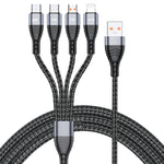 4 in 1 66W 6A USB to 8핀 + 마이크로 USB + 듀얼 USB-C / Type-C 고속 충전 데이터 케이블, 케이블 길이: 1.2m, 1.2m, 1.2m 66W