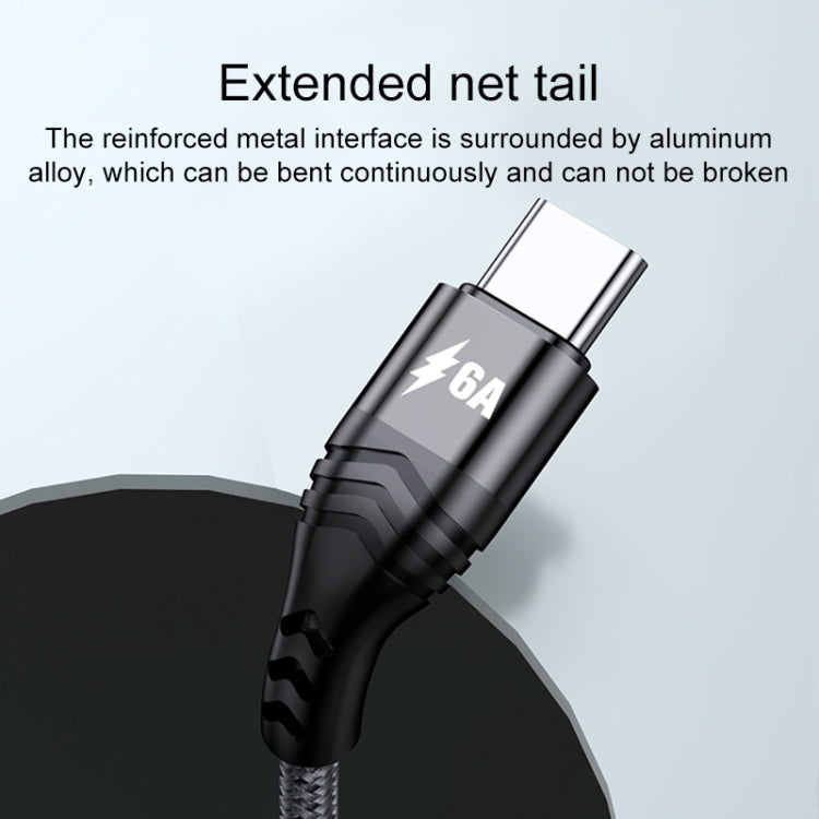 4 in 1 66W 6A USB to 8핀 + 마이크로 USB + 듀얼 USB-C / Type-C 고속 충전 데이터 케이블, 케이블 길이: 1.2m, 1.2m, 1.2m 66W