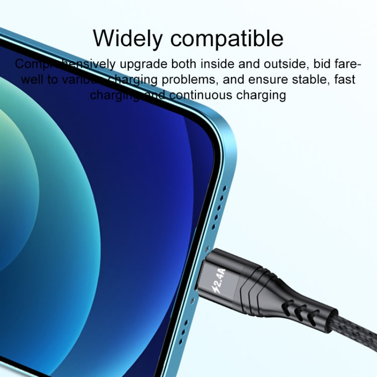 4 in 1 66W 6A USB to 8핀 + 마이크로 USB + 듀얼 USB-C / Type-C 고속 충전 데이터 케이블, 케이블 길이: 1.2m, 1.2m, 1.2m 66W