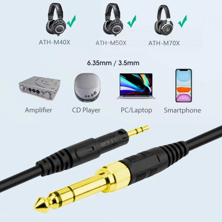 ZS0088 Audio-Technica ATH-M50X / ATH-M40X용 스프링 헤드셋 오디오 케이블, 케이블 길이: 1.4m-3m, ZS0088