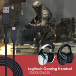 ZS0155 Logitech G633 / G633s USB 헤드셋 오디오 케이블 통화 및 헤드셋 조명 지원, 케이블 길이: 2m, Logitech G633용 2m