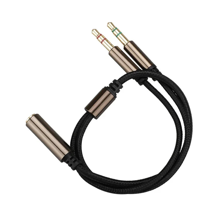 ZS0135 SteelSeries Arctis 3 / 5 / 7용 3.5mm 암-듀얼 3.5mm 수 이어폰 어댑터 케이블, 케이블 길이: 30cm, 어댑터 케이블
