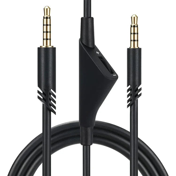 ZS0175 Logitech Astro A10 / A40 / A30용 3.5mm 남성-남성 볼륨 조절 이어폰 오디오 케이블, 케이블 길이: 2m, Logitech Astro A10용 2m