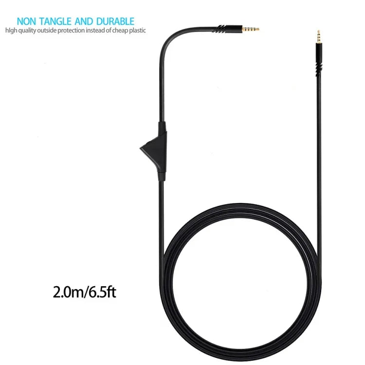 ZS0175 Logitech Astro A10 / A40 / A30용 3.5mm 남성-남성 볼륨 조절 이어폰 오디오 케이블, 케이블 길이: 2m, Logitech Astro A10용 2m