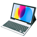 iPad 11 2025 / 10세대 10.9 2022용 A10B 램스킨 텍스처 초슬림 블루투스 키보드 가죽 태블릿 케이스 펜 슬롯 포함, A10B