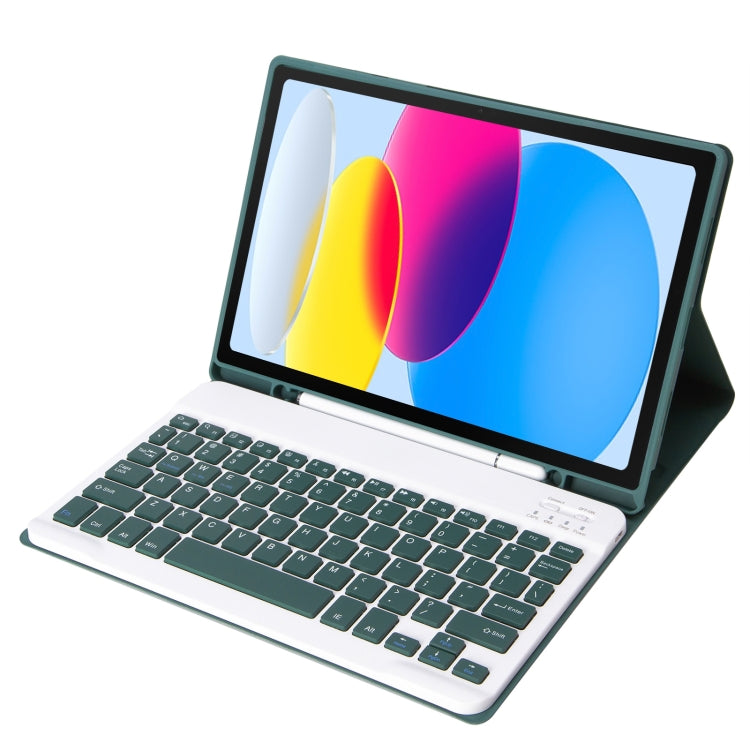 iPad 11 2025 / 10세대 10.9 2022용 A10B 램스킨 텍스처 초슬림 블루투스 키보드 가죽 태블릿 케이스 펜 슬롯 포함, A10B