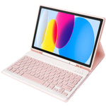 iPad 11 2025 / 10세대 10.9 2022용 A10B 램스킨 텍스처 초슬림 블루투스 키보드 가죽 태블릿 케이스 펜 슬롯 포함, A10B