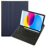 iPad 11 2025 / 10세대 10.9 2022용 A10B-A 램스킨 텍스처 블루투스 터치 키보드 가죽 태블릿 케이스 펜 슬롯 포함, A10B-A