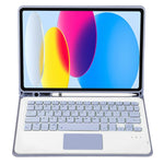 iPad 11 2025 / 10세대 10.9 2022용 A10B-A 램스킨 텍스처 블루투스 터치 키보드 가죽 태블릿 케이스 펜 슬롯 포함, A10B-A