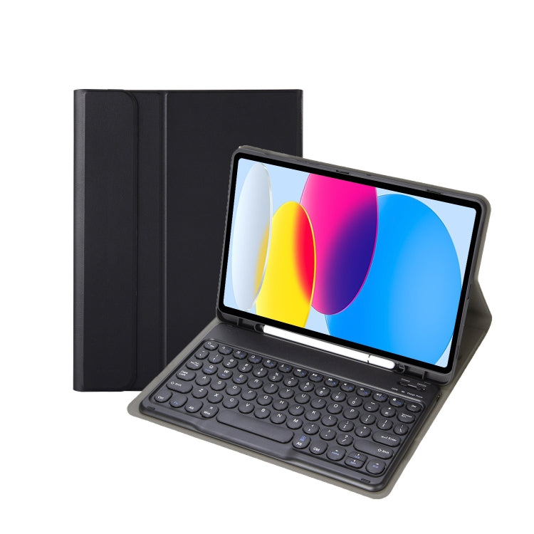 iPad 11 2025 / 10세대 10.9 2022 YA10B 양가죽 질감 블루투스 키보드 가죽 태블릿 케이스 펜 슬롯 포함, YA10B