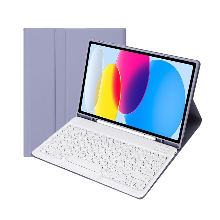 iPad 11 2025 / 10세대 10.9 2022 YA10B 양가죽 질감 블루투스 키보드 가죽 태블릿 케이스 펜 슬롯 포함, YA10B