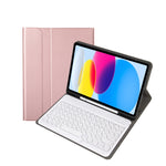 iPad 11 2025 / 10세대 10.9 2022 YA10B 양가죽 질감 블루투스 키보드 가죽 태블릿 케이스 펜 슬롯 포함, YA10B