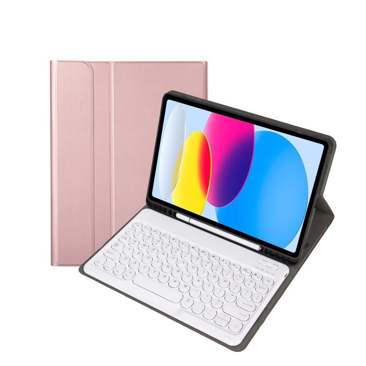 iPad 11 2025 / 10세대 10.9 2022 YA10B 양가죽 질감 블루투스 키보드 가죽 태블릿 케이스 펜 슬롯 포함, YA10B