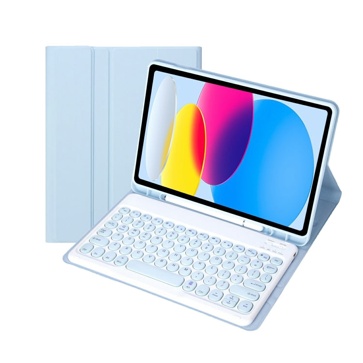 iPad 11 2025 / 10세대 10.9 2022 YA10B 양가죽 질감 블루투스 키보드 가죽 태블릿 케이스 펜 슬롯 포함, YA10B