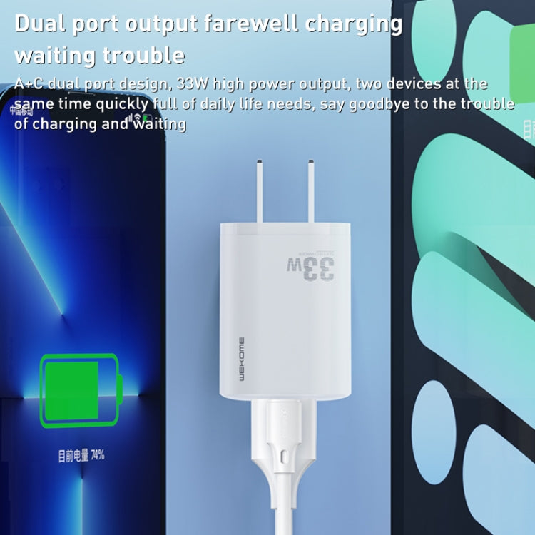 WK WP-U140 33W 파워 시리즈 USB+USB-C/타입-C 고속 충전기, 사양: US 플러그, 33W US 플러그