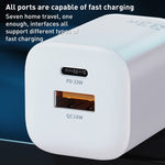 WK WP-U140 33W 파워 시리즈 USB+USB-C/타입-C 고속 충전기, 사양: US 플러그, 33W US 플러그