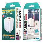 WK WP-U140 33W 파워 시리즈 USB+USB-C/타입-C 고속 충전기, 사양: US 플러그, 33W US 플러그