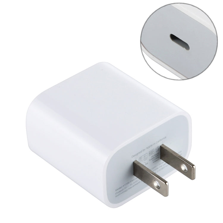 20W Type-C / USB-C PD 고속 충전 전원 어댑터, 미국 플러그, 20W 0.5A 미국 플러그, 20W 유럽 플러그