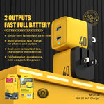 WK WP-U128 40W 듀얼 USB-C/타입-C 인터페이스 갈륨 나이트라이드 충전기, 사양: US 플러그
